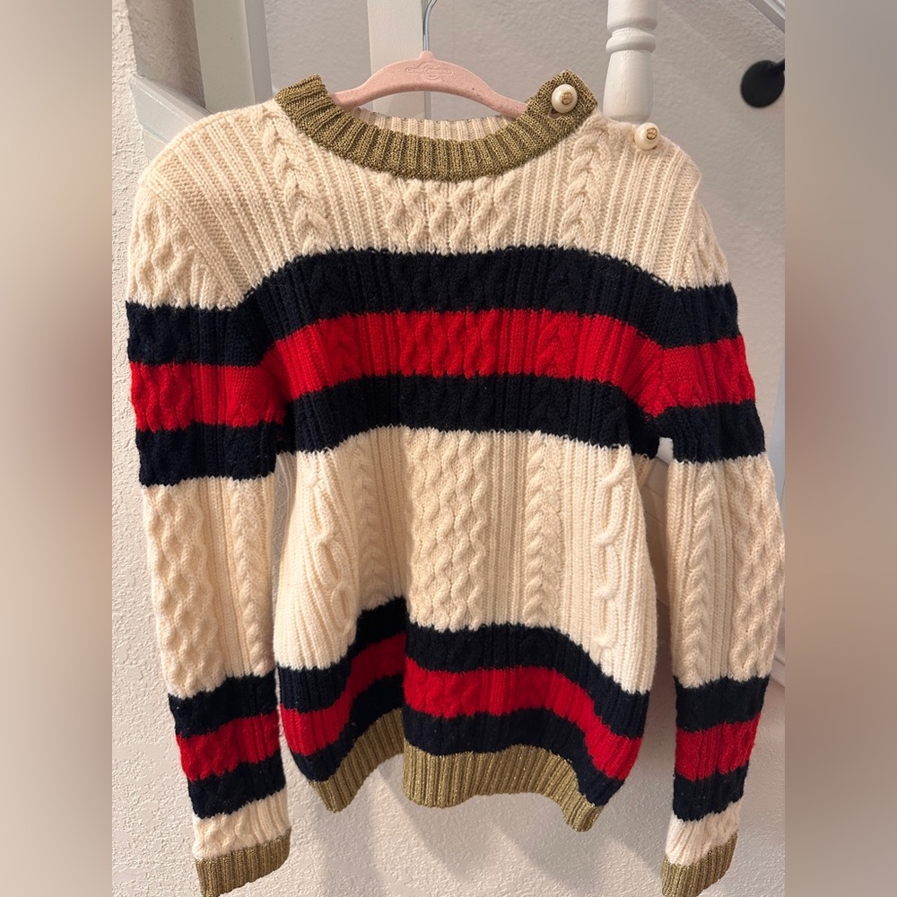 🎉🎉🎉SOLD🎉🎉🎉Gucci 5y girls Striped Cable Knit Sweater